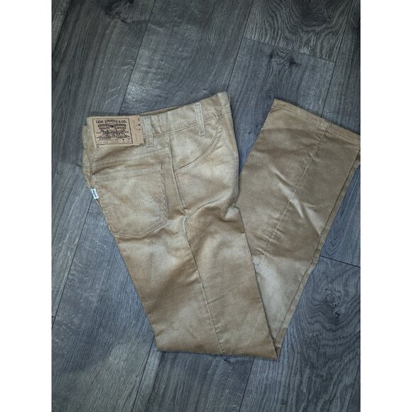 VTG 70's Levi's 719-1523 Corduroy Size 26x28 Student Fit Tan Pants YKK 45 zip - Picture 6 of 7
